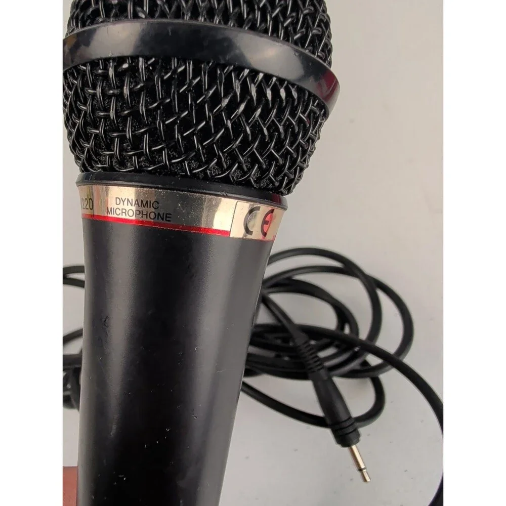 Sony F-V220 Dynamic Handheld Wired Microphone 3.5mm Plug Black Gray Accent
